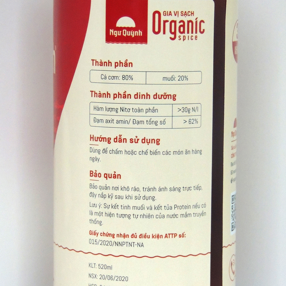 Nước Mắm Cốt cá cơm xứ Quỳnh - Nghệ An (500ml)
