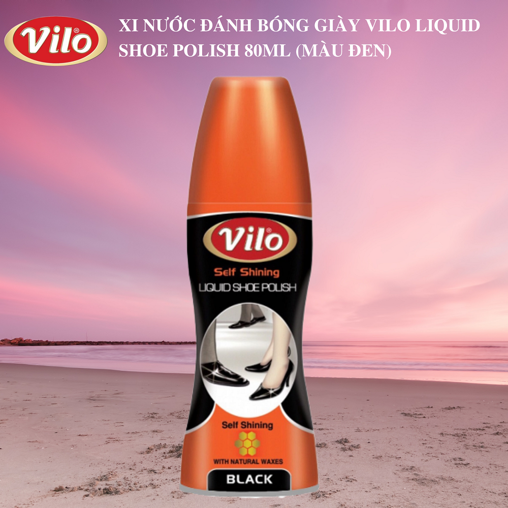 Xi nước đánh bóng giày Vilo liquid shoe polish 80ml (màu đen)