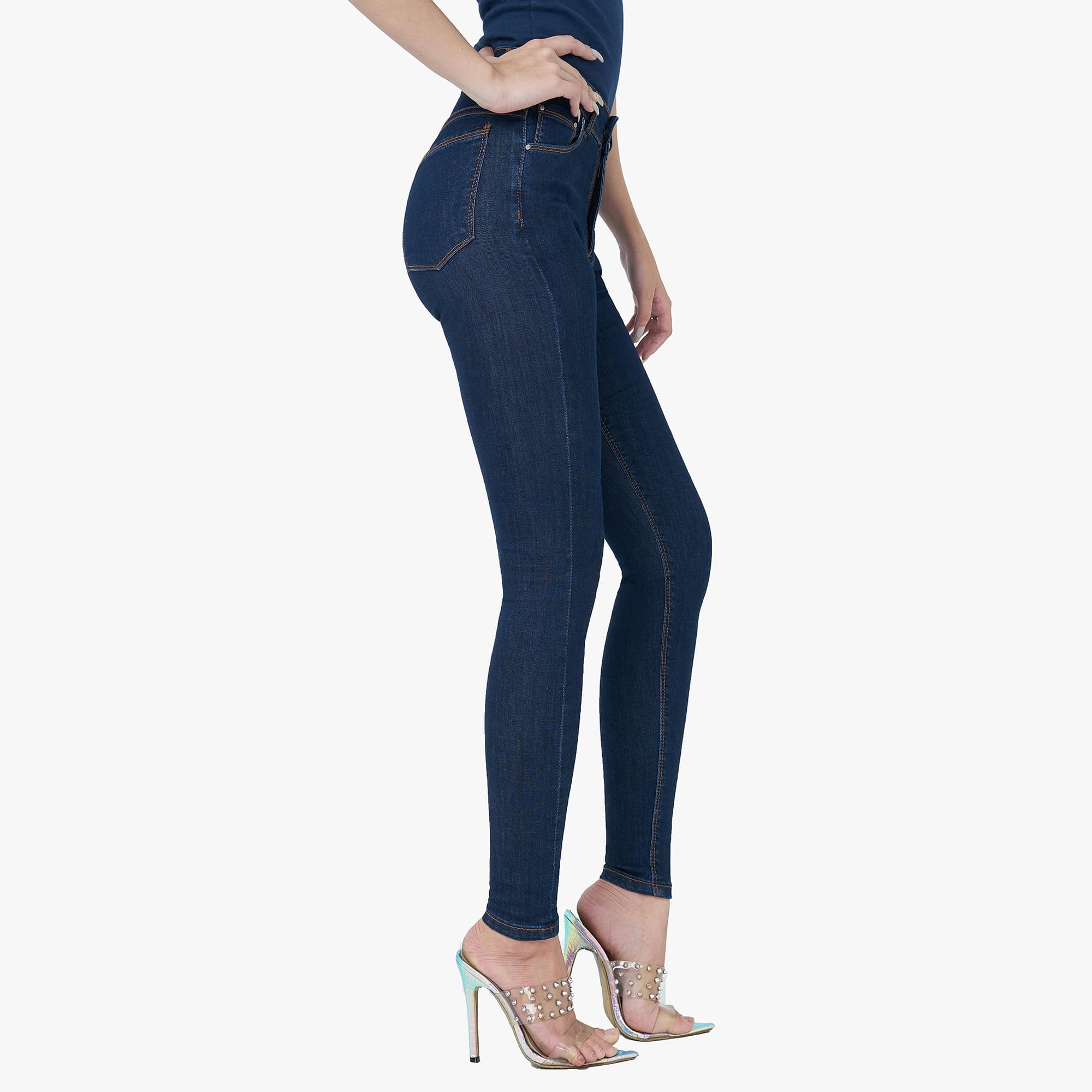 Quần Jeans Pha Sợi Cà Phê Aaa Jeans Dáng Skinny lưng cao - UCSD COFFEE