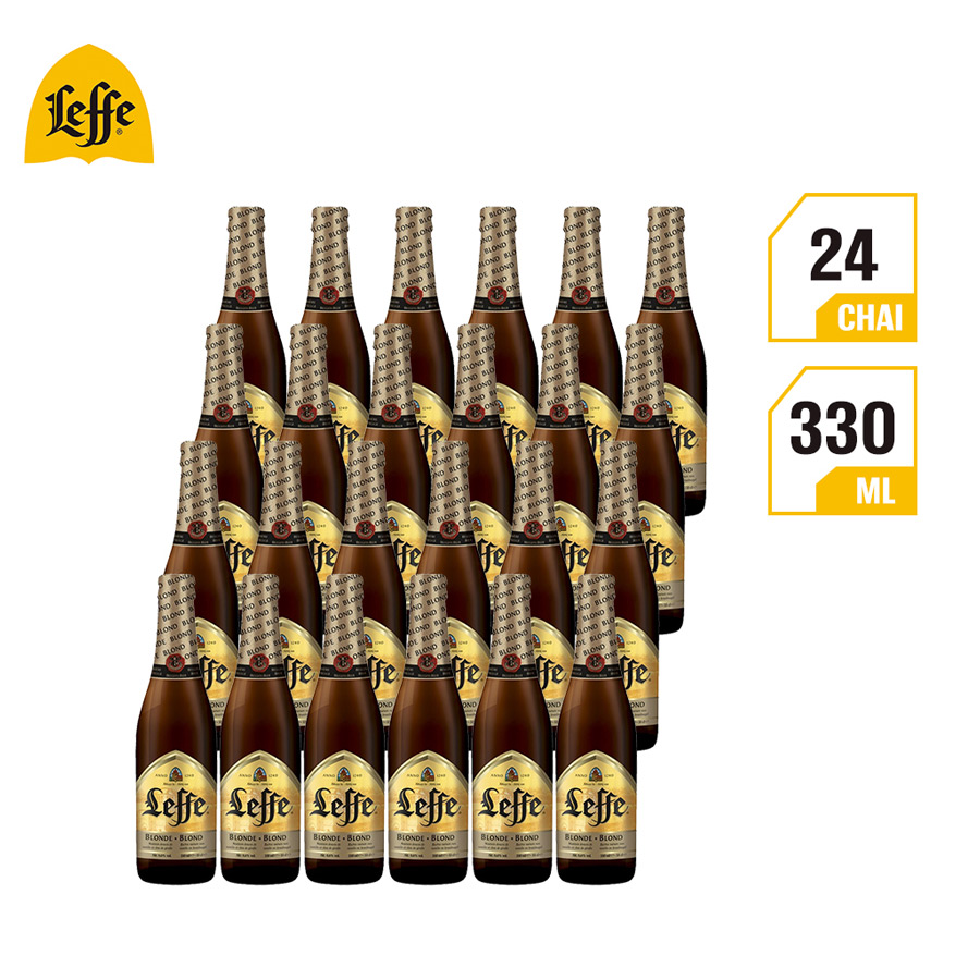 Thùng 24 Chai Bia Leffe Blonde (330ml / Chai)