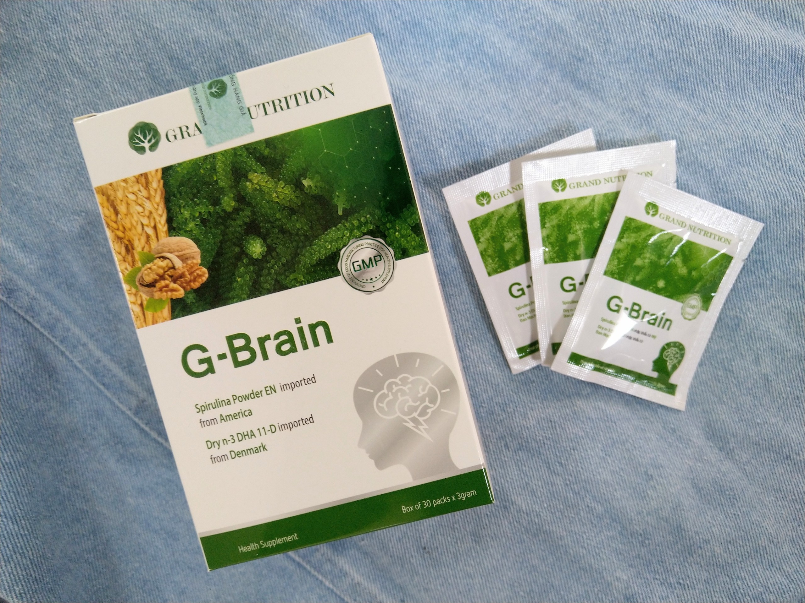 Combo 3 hộp Cốm sữa tảo non G-Brain dành cho bé