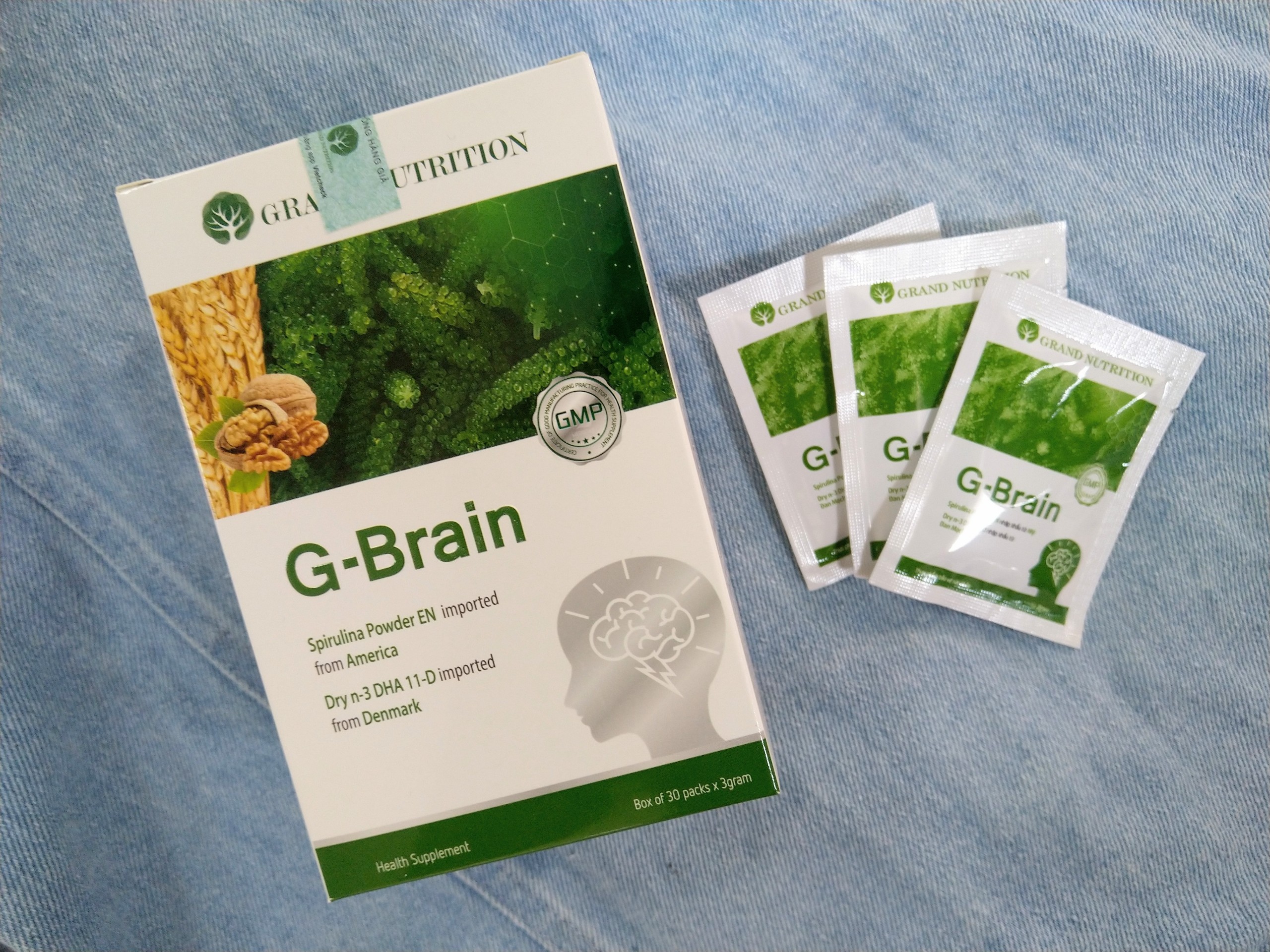 Combo 3 hộp Cốm sữa tảo non G-Brain  dành cho bé