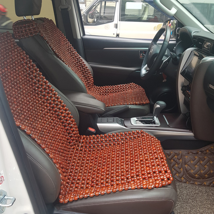Đệm hạt gỗ Nhãn tự nhiên tựa lưng massage lót ghế dành cho xe ô tô GN-V