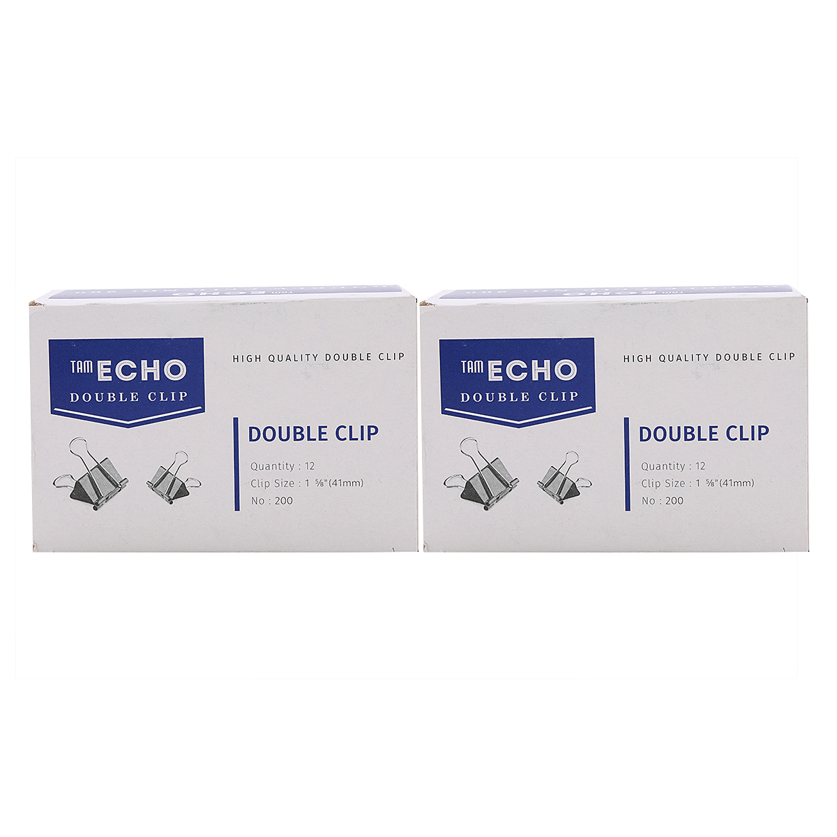 Bộ 2 Hộp Kẹp Bướm Echo (41mm) - Đen ( 12 Kẹp/Hộp)