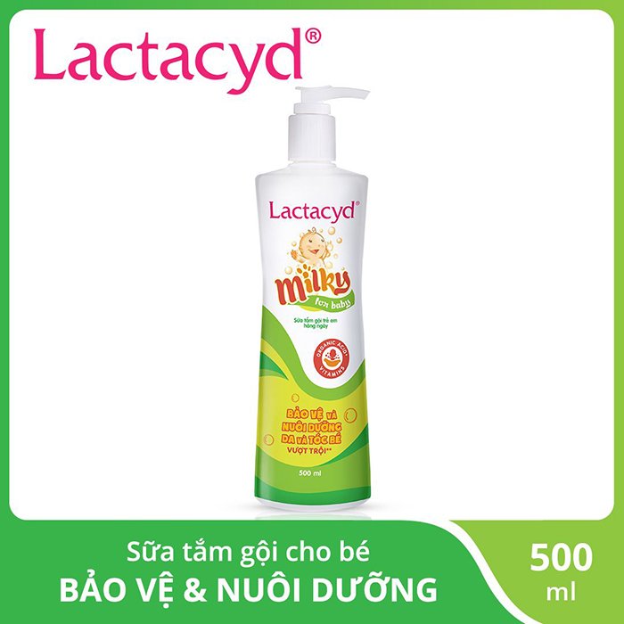 Sữa Tắm Gội Trẻ Em Lactacyd Milky BẢO VỆ, NUÔI DƯỠNG DA và TÓC BÉ VƯỢT TRỘI 500ml