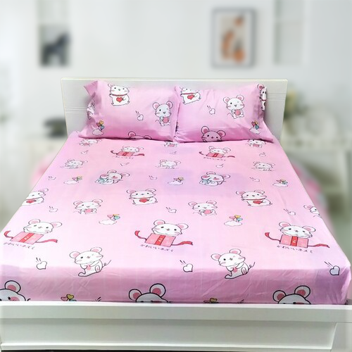 Accasa Bộ Ga Giường 05 Món Cotton Poly Lifestyle Meow Night 550 Sợi Chống Phai Nhăn Xù Lông Malaysia