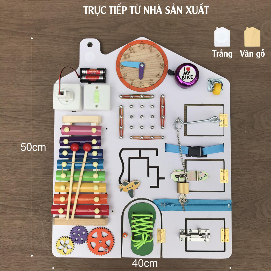 Busy Board Đồ chơi giáo dục sớm cho bé từ 1 đến 3 tuổi(Cỡ 40x50cm)