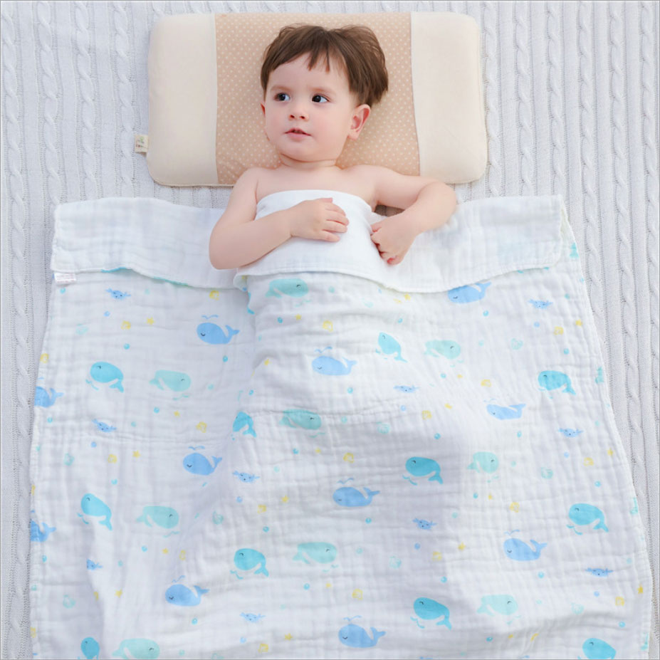 Chăn lưới chống ngạt 6 lớp Babyup cao cấp ( SIZE 100 x 100 cm), có thể làm Khăn tắm cho bé, chất liệu 100% sợi bông hữu cơ an toàn - Giao ngẫu nhiên