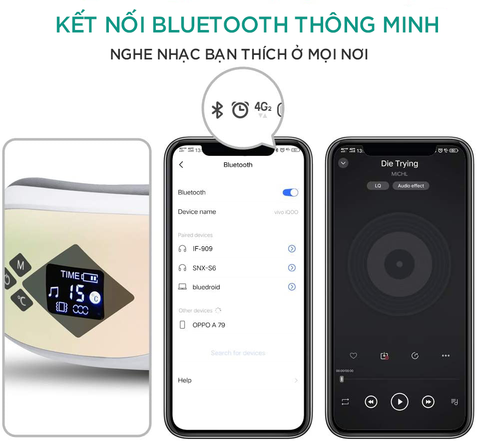 Máy Massage Mắt Cao Cấp KINGTECH KY-925 - Mát xa Áp Suất Túi Khí Kèm Nhiệt - Tích Hợp Nghe Nhạc Bluetooth -  Giảm Mỏi, Khô Mắt, Quầng Thâm - Cải Thiện Giấc Ngủ - Hàng Chính Hãng