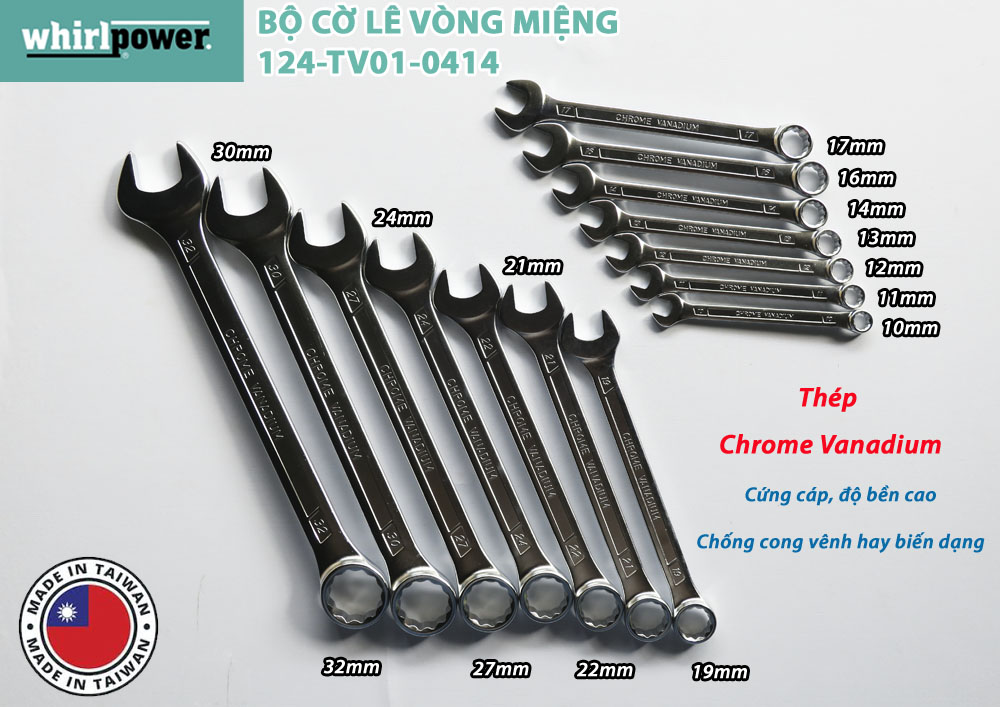 BỘ CỜ LÊ VÒNG MIỆNG 14 CHI TIẾT WHIRLPOWER