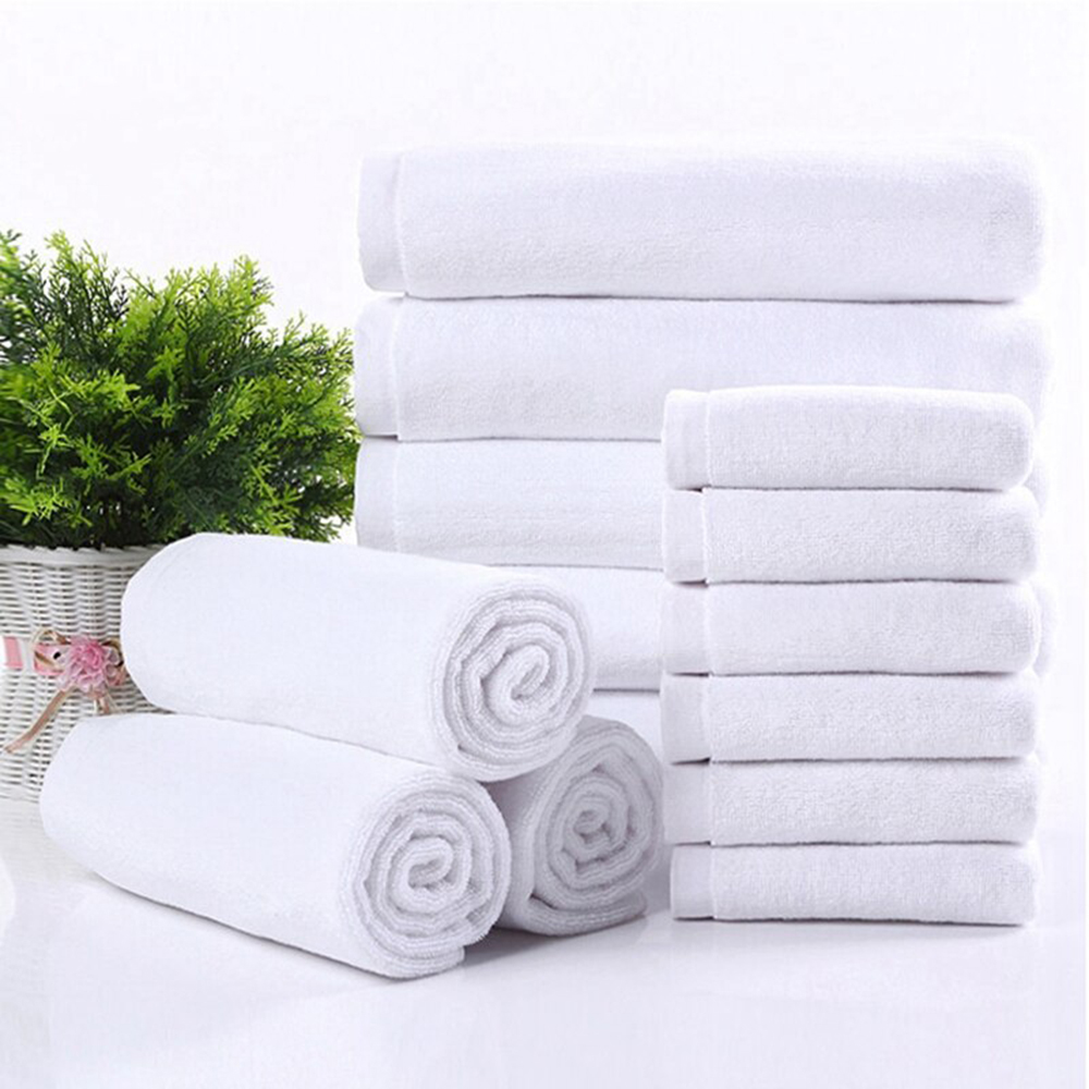 Khăn tắm khách sạn trắng trơn loại lớn HANTEXCO 100% cotton, mềm mại, không xù lông tiêu chuẩn 5 sao