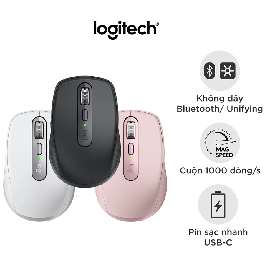 Chuột không dây Bluetooth Logitech MX Anywhere 3 - Màu