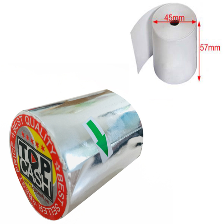 30 cuộn giấy in nhiệt dùng để in bill, in hóa đơn TOPCASH K57mm phi 45mm dùng cho máy in nhiệt in hóa đơn, máy tính tiền, cân tính tiền, máy in kỹ thuật - Hàng chính hãng