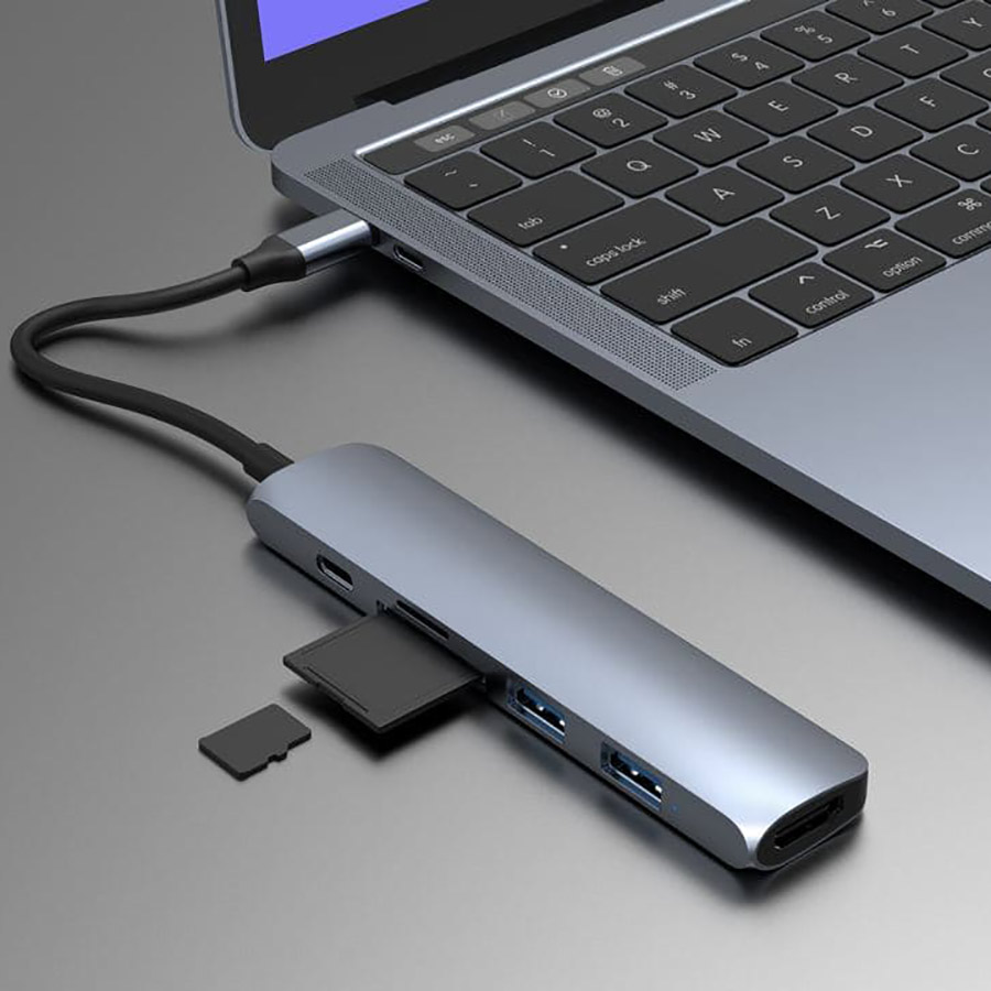 Cổng Chuyển Hyperdrive Bar 6-in-1 USB-C Hub (HD22E) For Macbook, Ipad Pro 2018, PC &amp; Devices