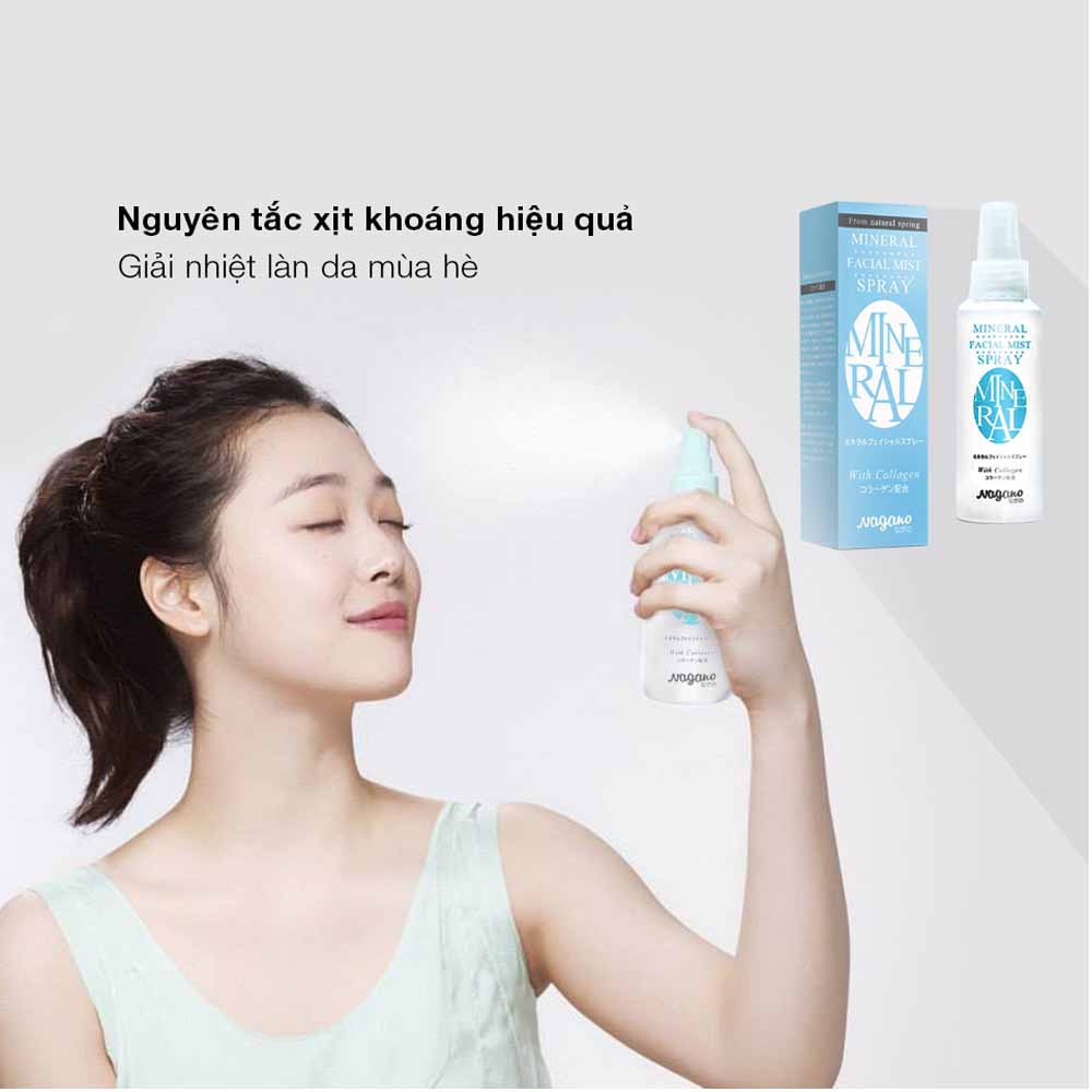 Xịt Khoáng Với Collagen Nagano 100ml - Mineral Facial Mist Spray With Collagen Nagano 100ml - Bổ Sung Dinh Dưỡng Va Cân Bằng Độ Ẩm Cho Da