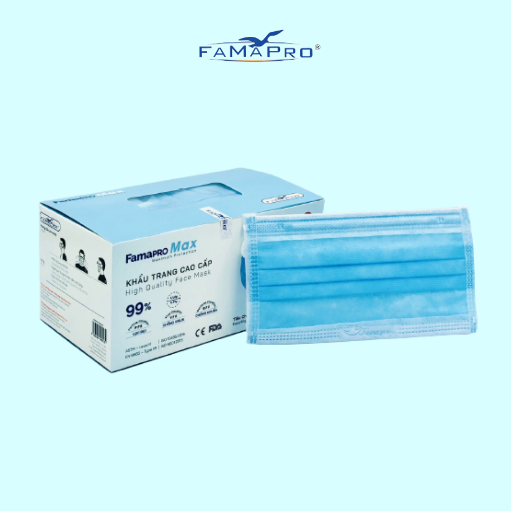- Khẩu trang y tế kháng khuẩn 4 lớp Famapro Max - 1 HỘP