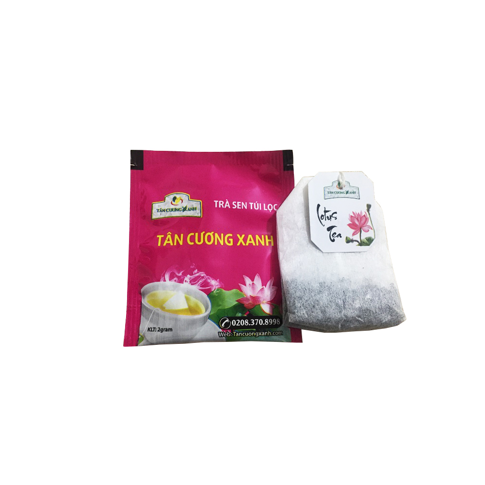 Combo 10 hộp trà túi lọc ướp hoa sen Tân Cương Xanh (20 gói x 2 gram)