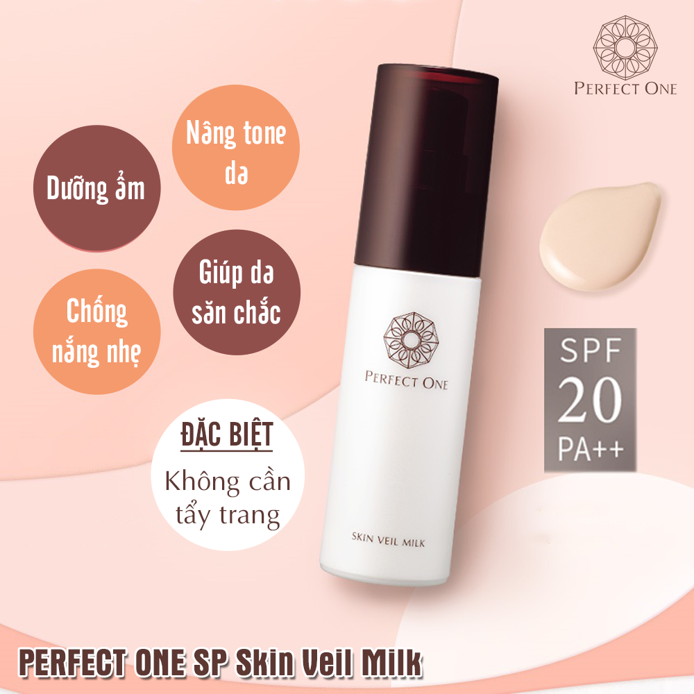 Sữa Dưỡng Trang Điểm Nhật Bản - Perfect One Sp Skin Veil Milk Trang Điểm Làm Sáng Da Kết Hợp Chống Nắng, Dưỡng Ẩm, Giúp Năng Tông Và Bảo Vệ Da Khỏi Tác Động Môi Trường Bên Ngoài