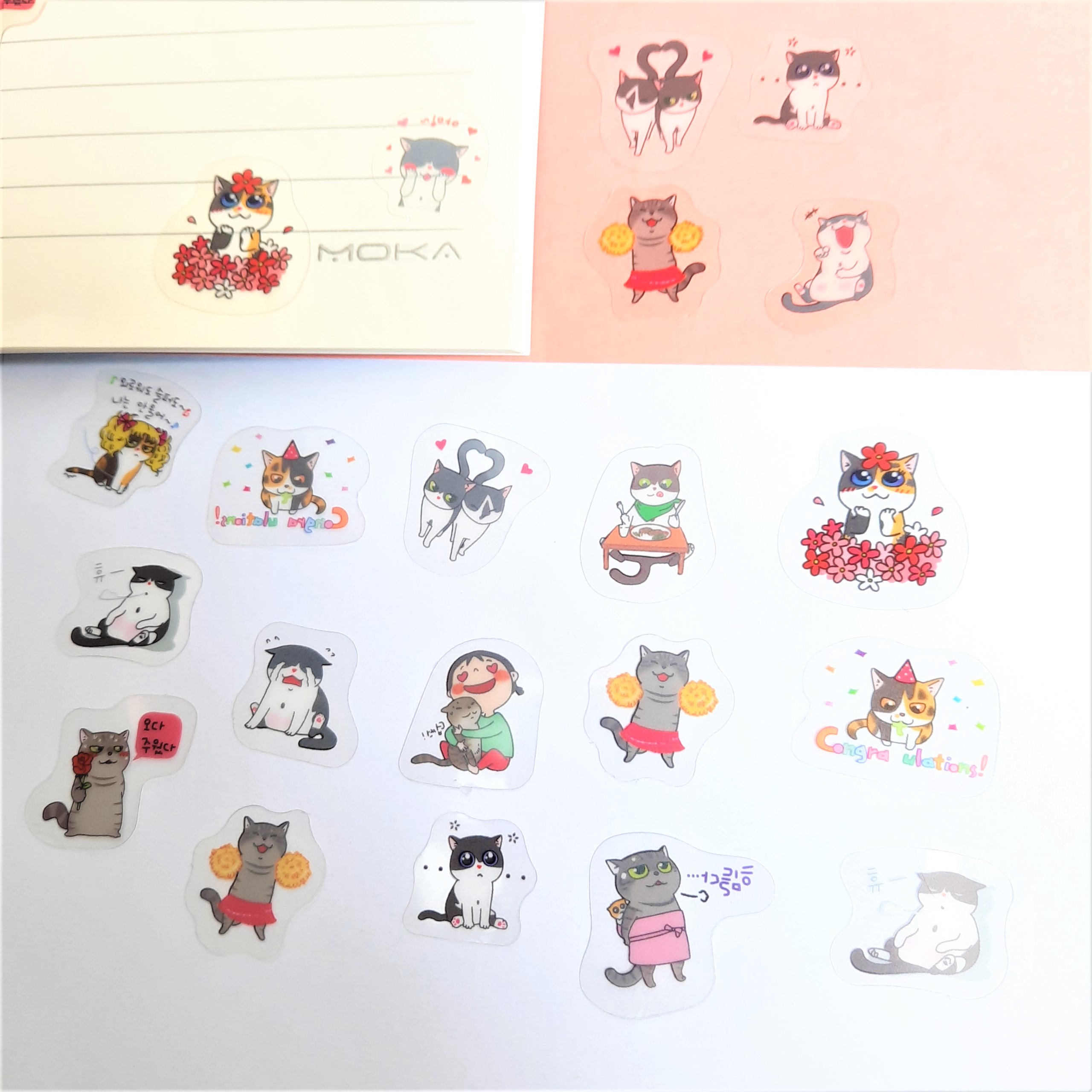 Combo 2 Bộ 60 Sticker Hình Dán Mini Bốn Con Mèo