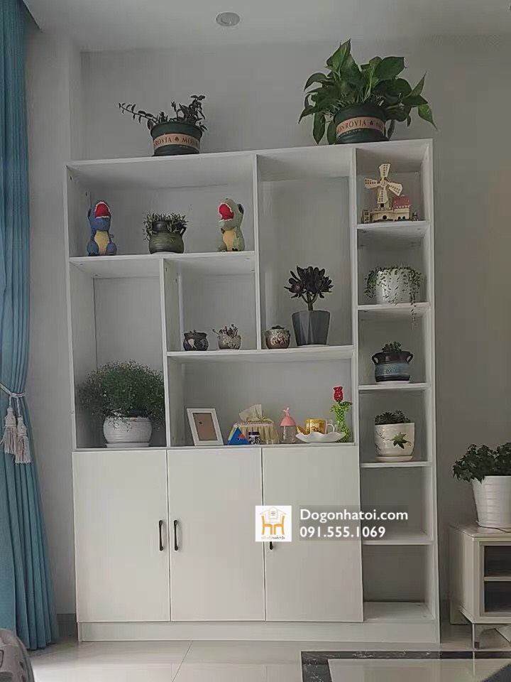 TỦ RƯỢU KIÊM VÁCH 2mx1m5 - MÀU TRẮNG