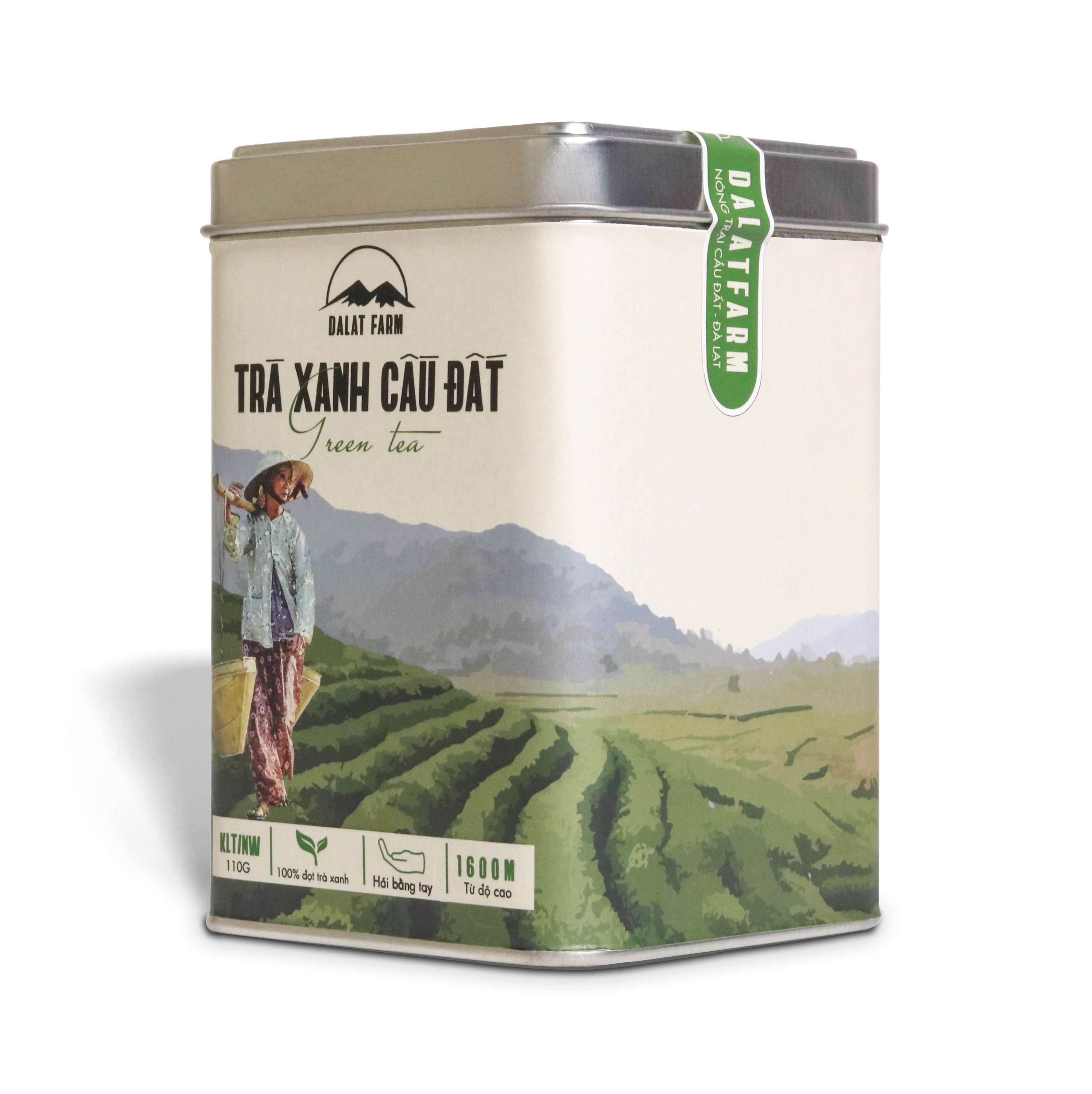 Trà Xanh Cầu Đất Dalat Farm - Phiên Bản Đặc Biệt Bà Tôi - Hộp 110Gr