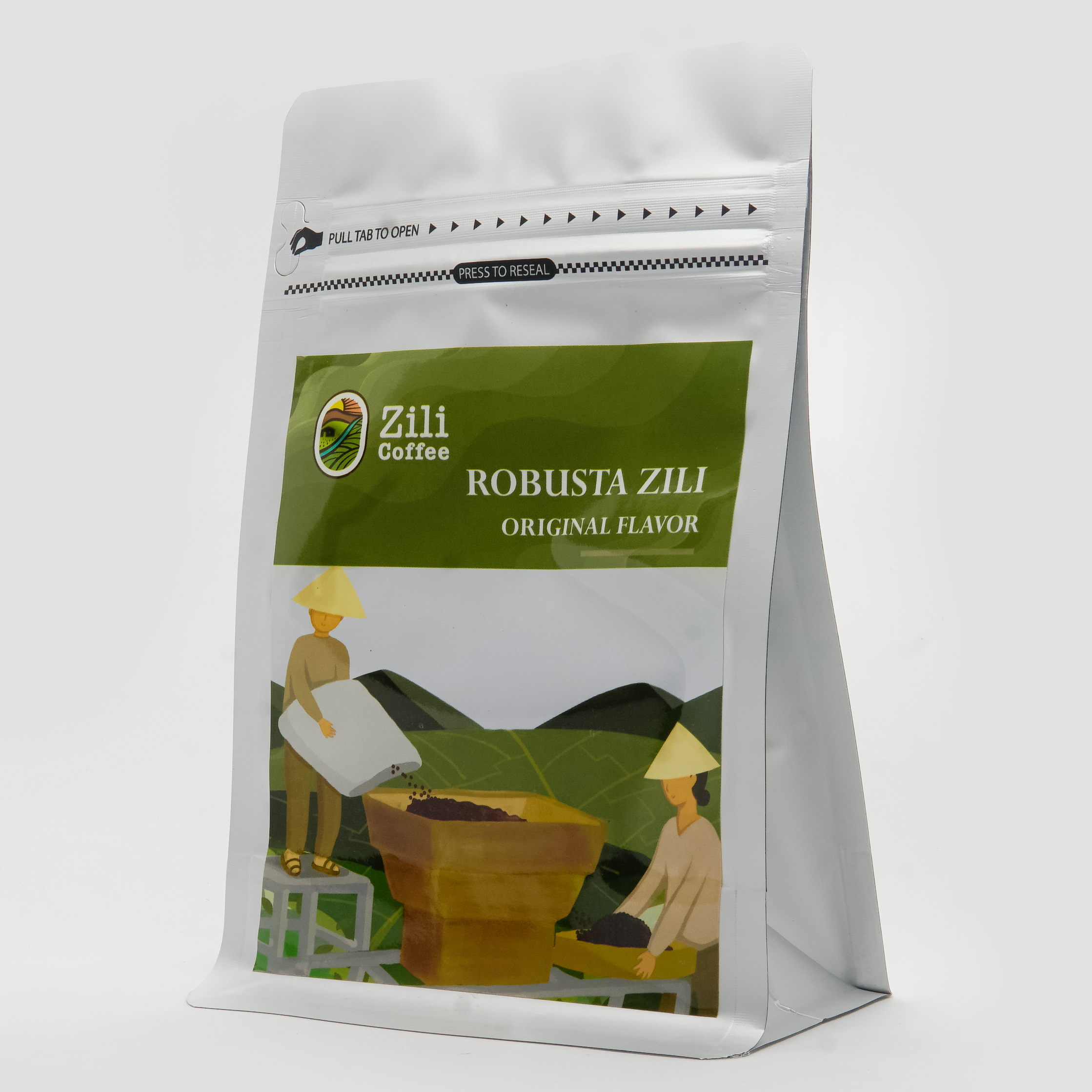 Cà phê rang xay sạch Zili Robusta 100% nguyên chất (250g)