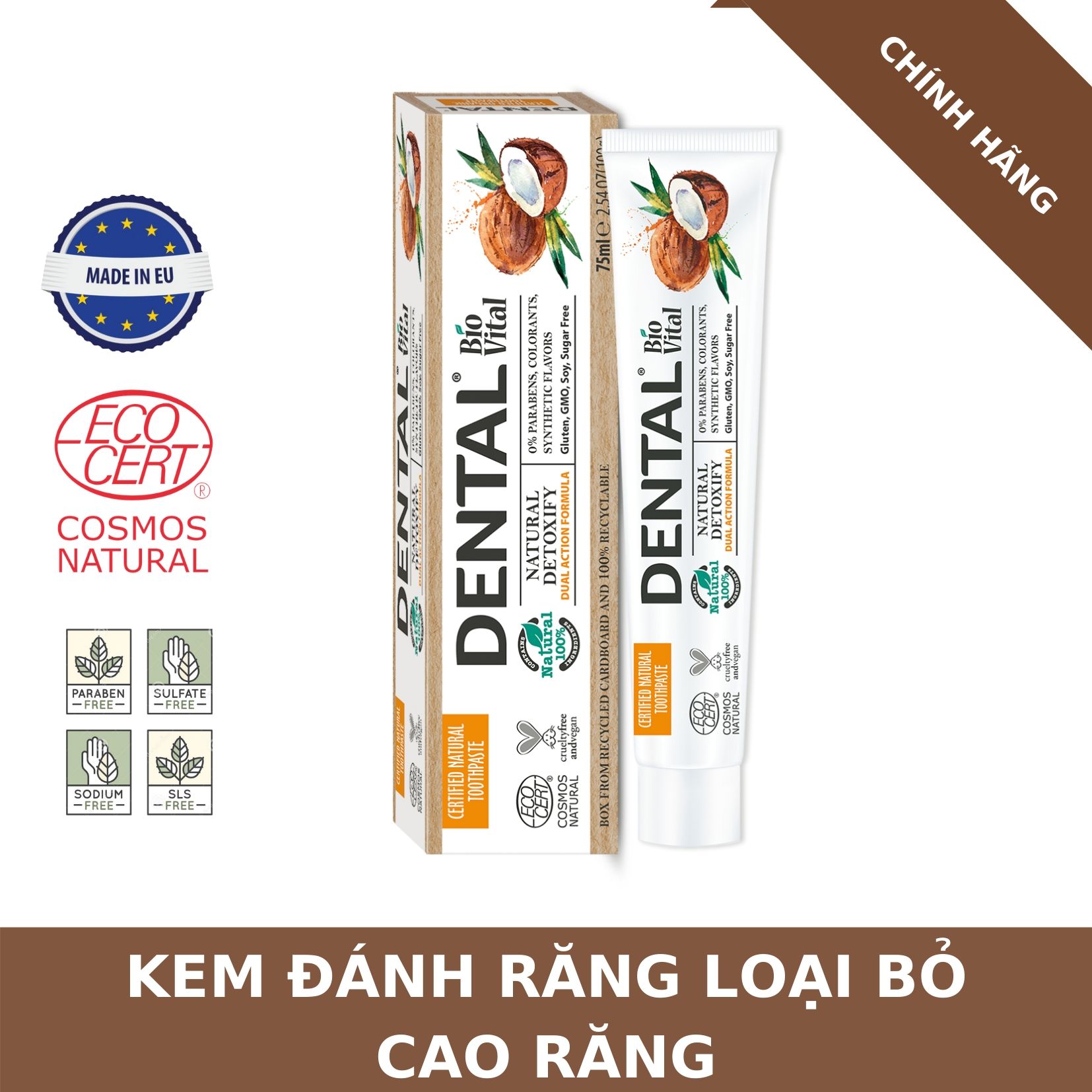 Kem Đánh Răng Hữu Cơ Thải Độc Kháng Khuẩn Dental Bio Vital Natural Detoxify