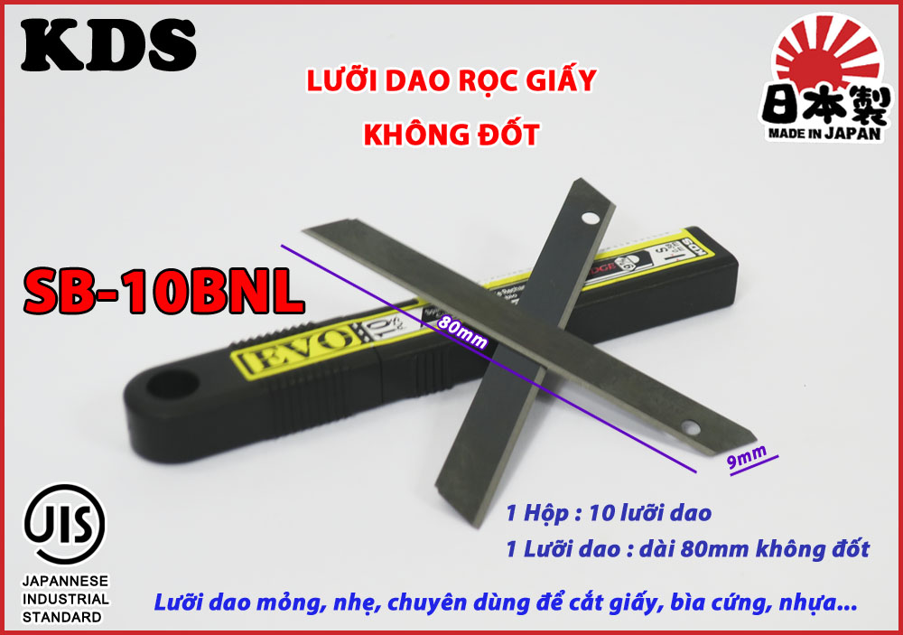 LƯỠI DAO KHÔNG ĐỐT 9mm KDS SB-10BNL