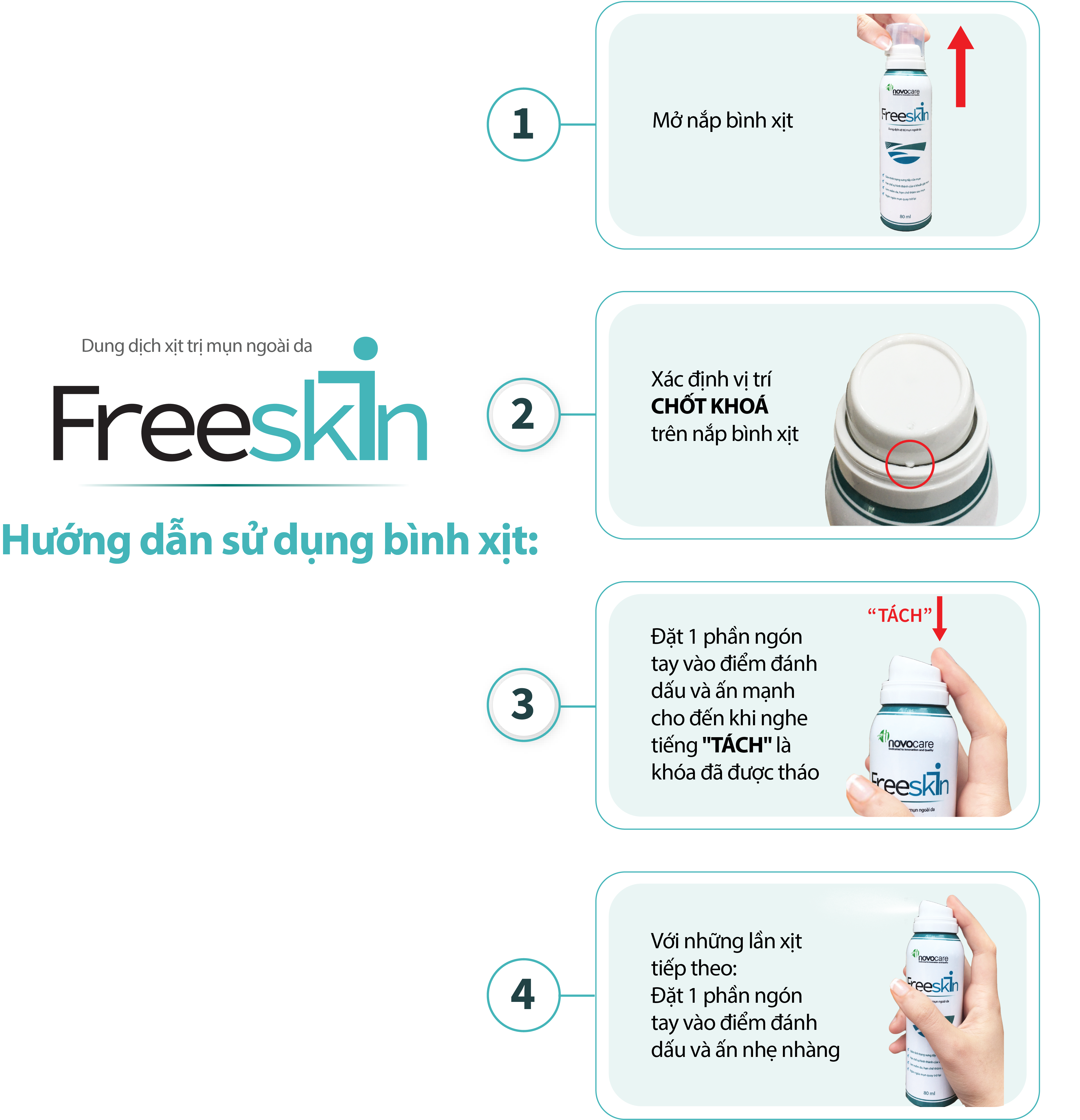 Xịt hỗ trợ Trị Mụn Lưng, Mụn Cơ Thể - Freeskin - Giúp Sạch Mụn, Hết Thâm, Làm Mềm Da, Sáng Da (80ml)