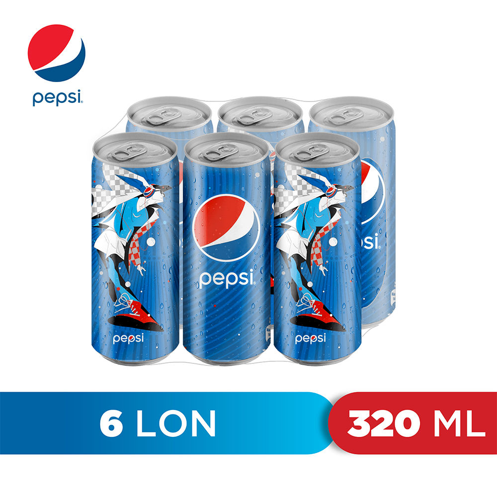 Lốc 6 Lon Nước Ngọt Có Gaz Pepsi (320ml/lon)