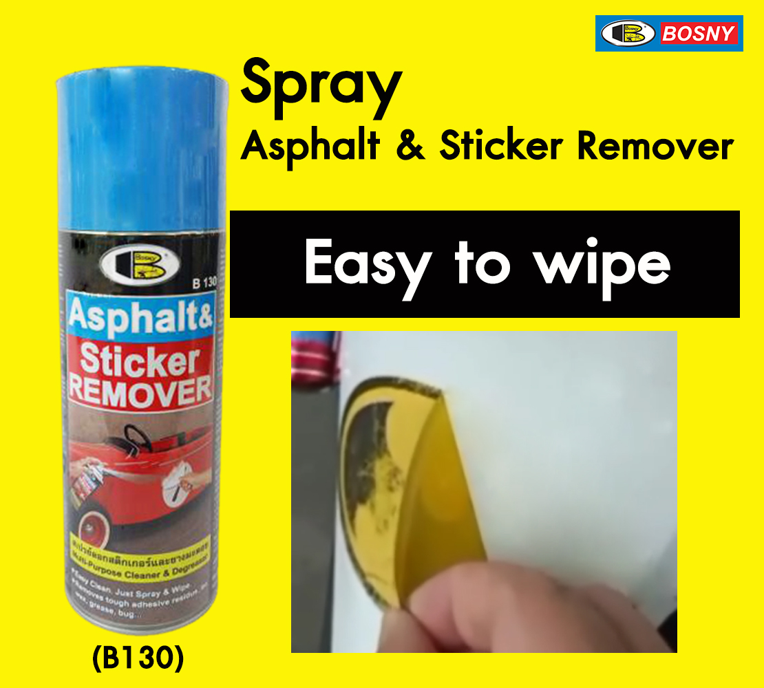 Chai xịt tẩy keo decal, băng dính, keo dán, nhựa đường.. Asphalt & Sticker Remover - Bosny B130 - 435 cc - nhập khẩu Thái Lan