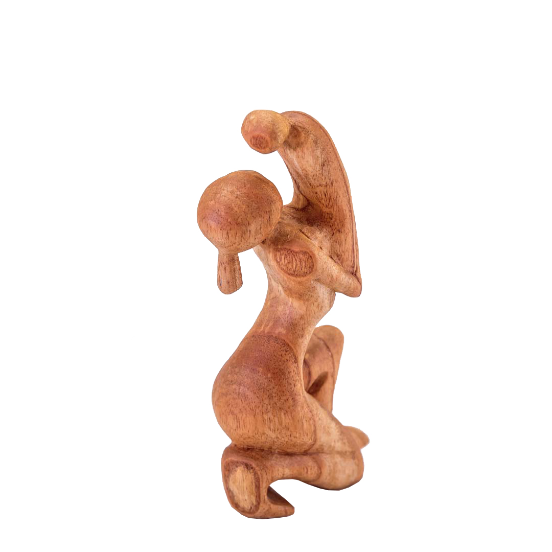 Nâng niu - tượng gỗ điêu khắc thủ công trừu tượng - quà tặng nghệ thuật trang trí nhà - bộ sưu tập gia đình