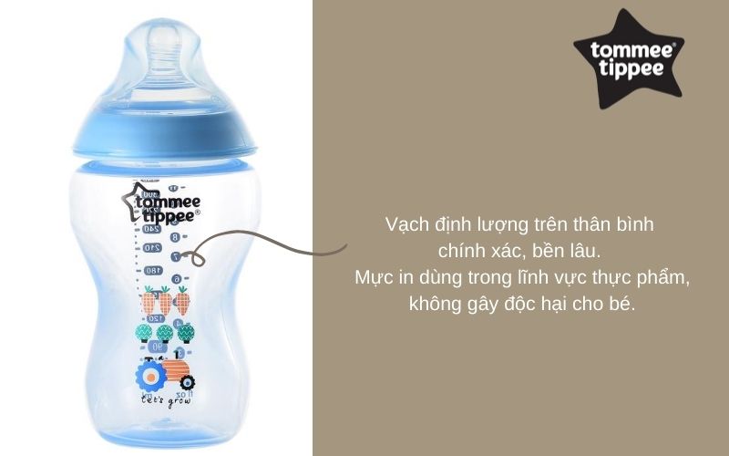 Bình sữa Tommee Tippee Closer to Nature PP 340ml (bình đơn) - Xanh Dương