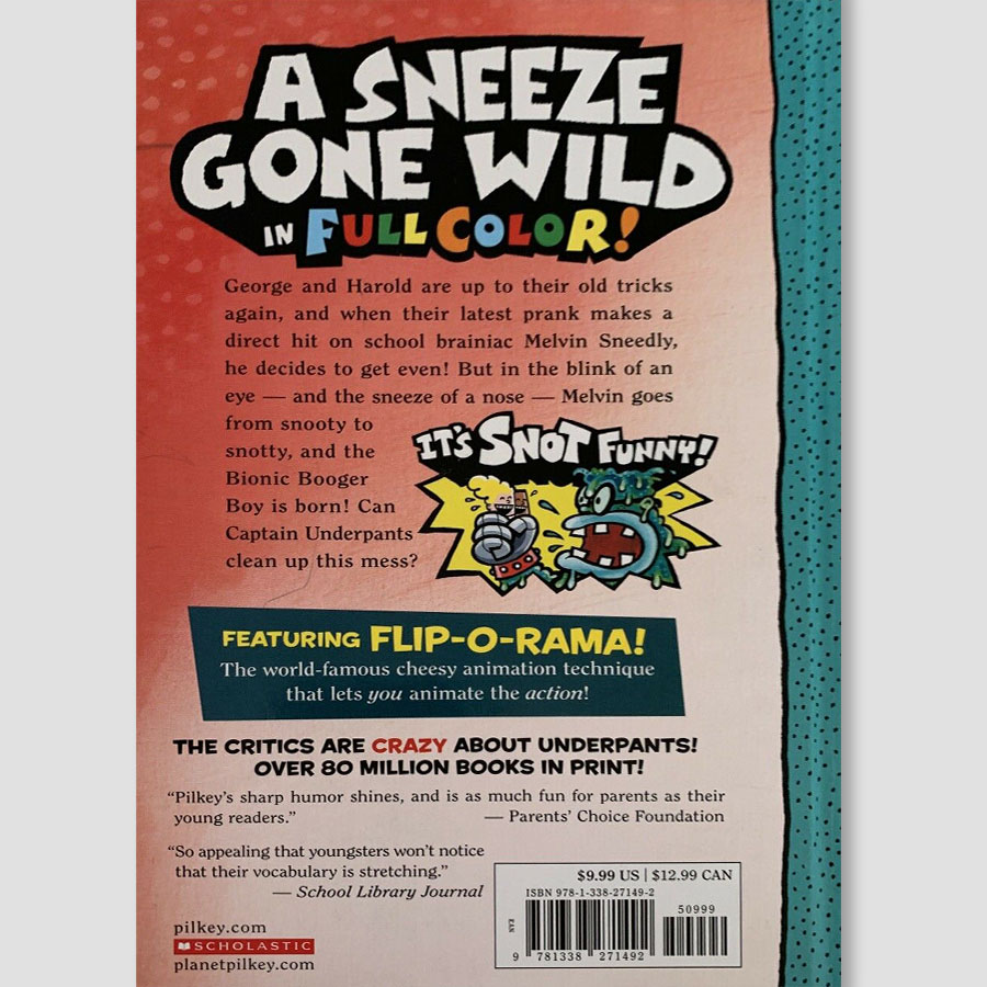 Sách Captain Underpants And The Big , Bad Battle Of The Bionic Booger Boy - Part 1: The Night Of The Nasty Nostril Nuggets (Captain Underpants Book 6)