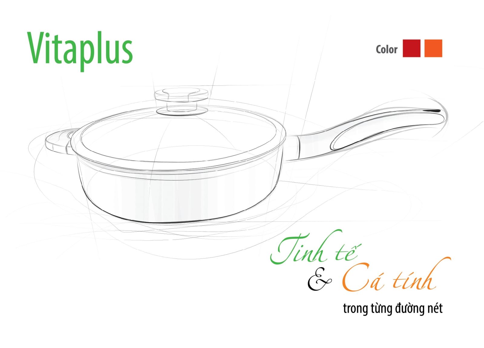 CHẢO CHỐNG DÍNH VITAPLUS FIORE - ĐÁY TỪ - SIZE 26 CM