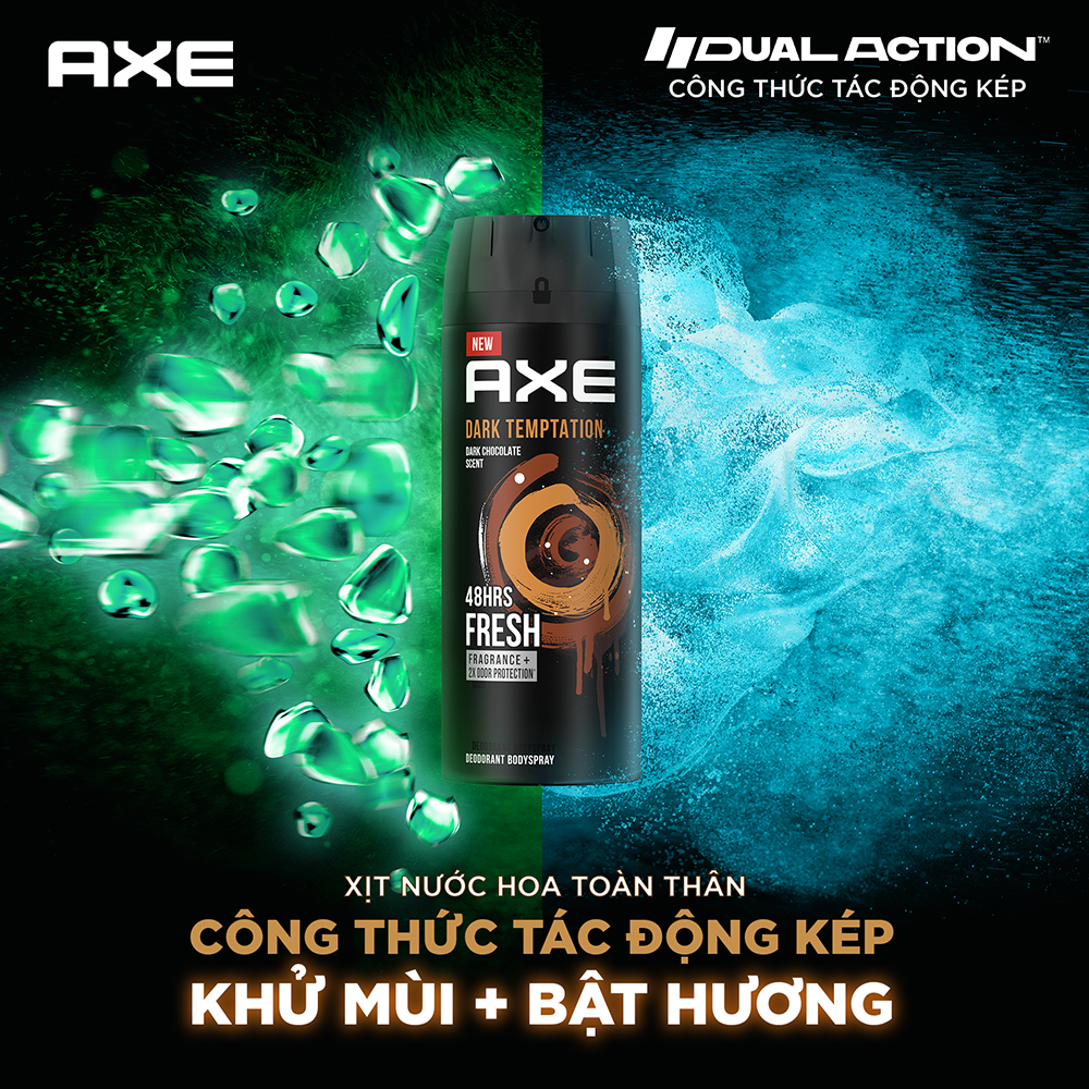 Xịt nước hoa toàn thân dành cho nam AXE Dark Temptation (135ml)