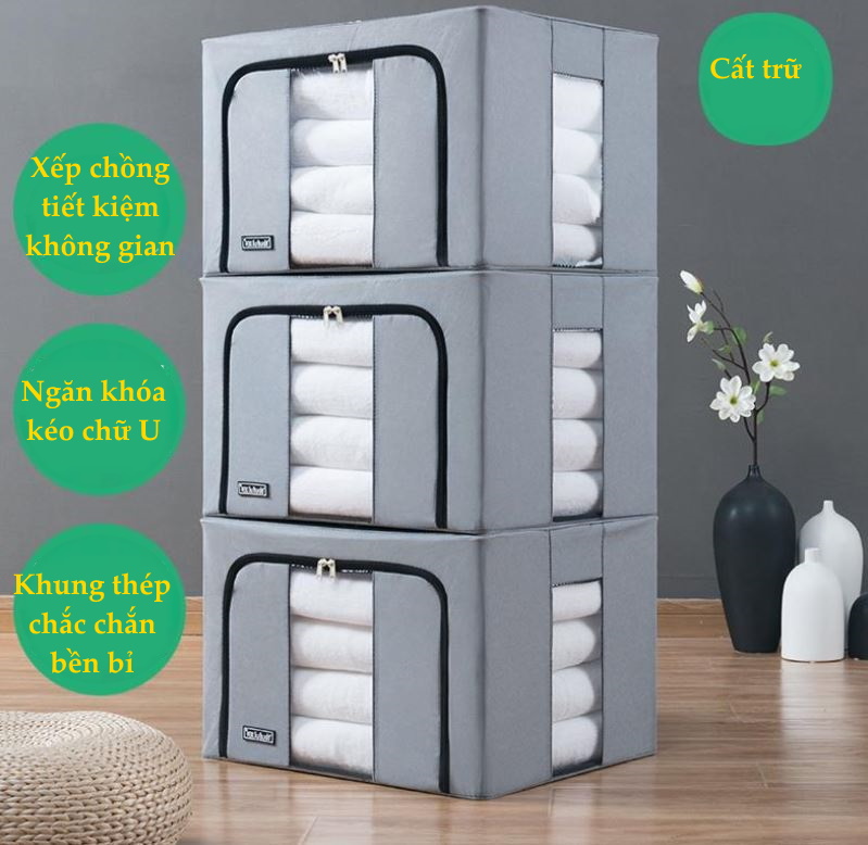 Bộ 3 Túi Đựng Chăn Màn Khung Sắt Gấp Gọn miDoctor
