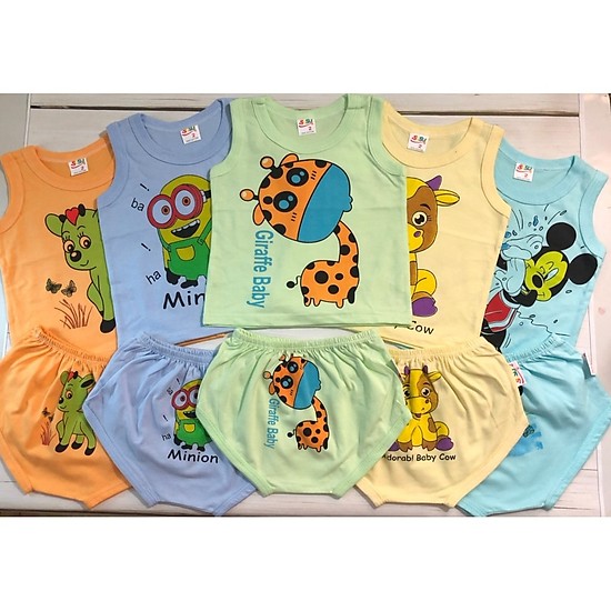 Combo 5 Bộ Ba Lỗ Sịp Màu susu size 5
