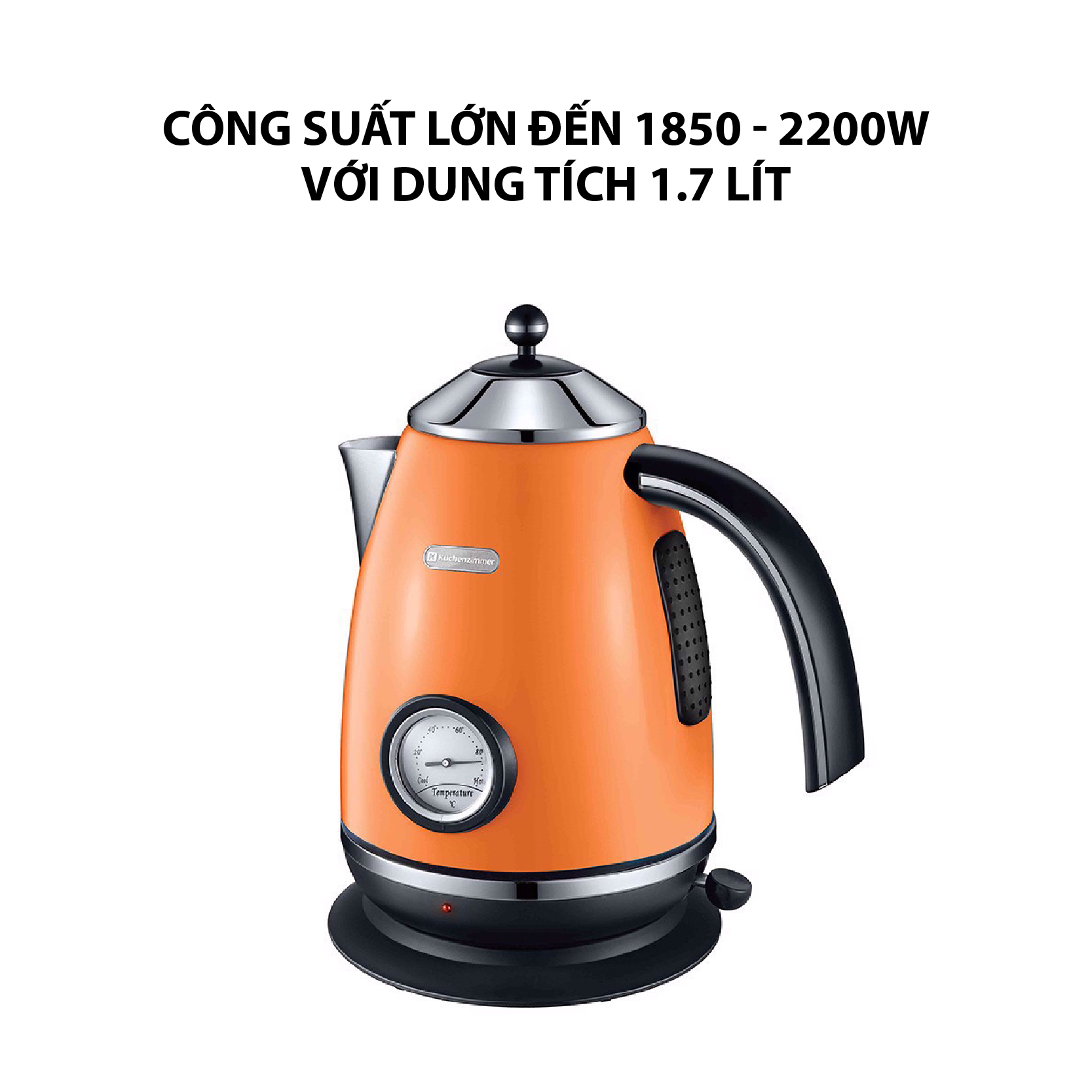 Ấm Đun Nước Kuchenzimmer 3000198 (1.7 lít) - Cam - Hàng chính hãng