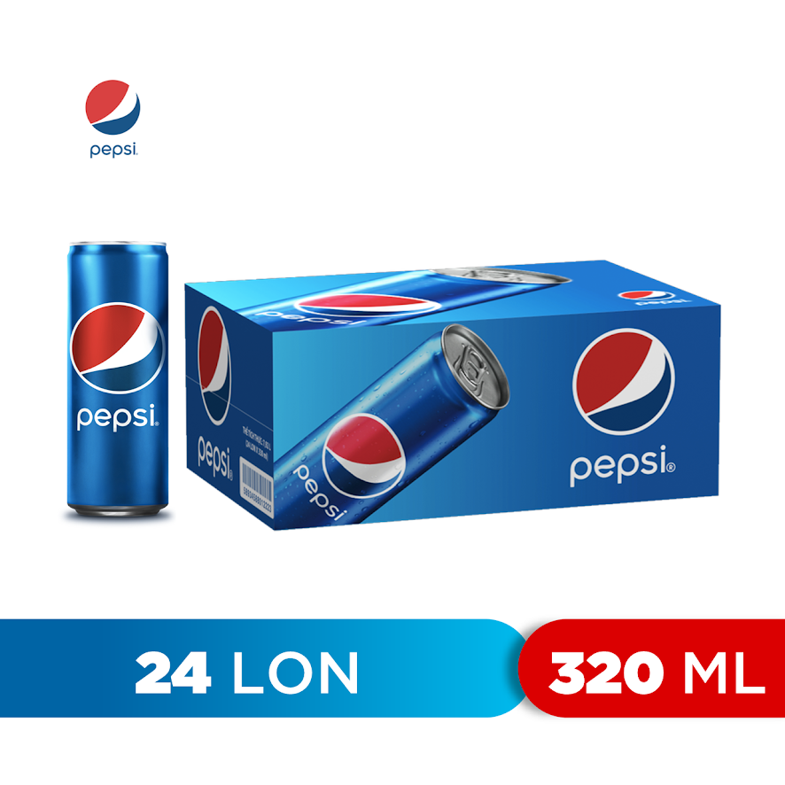 Thùng 24 Lon Nước Ngọt Có Gaz Pepsi lon xanh (320ml/lon)