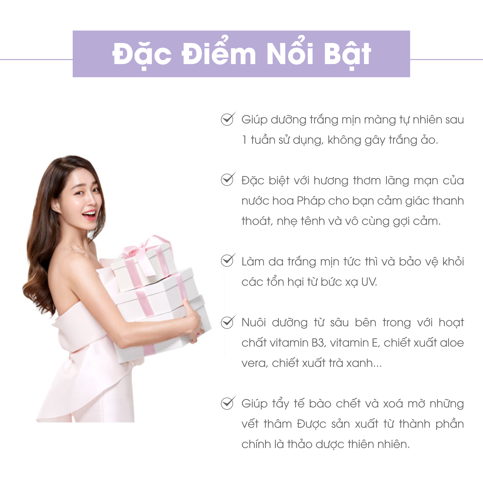 Kem dưỡng trắng da toàn thân hương hoa Lavender Truesky Whitening Body Lotion 100ml