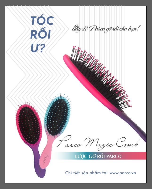 Parco Magic Comb – Lược gỡ rối tóc Parco ( Màu Hồng - Tím )