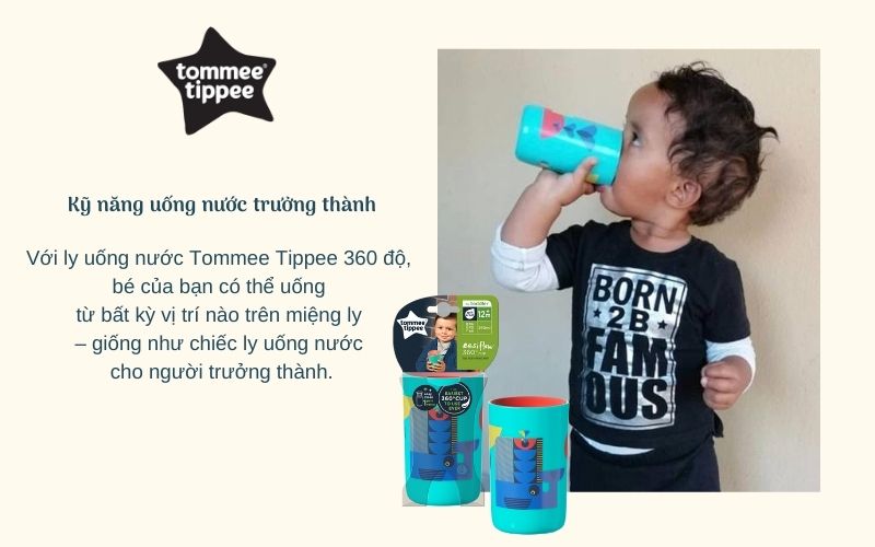 Ly tập uống nước Tommee Tippee 360 Deco Tumbler từ 12 tháng - Xanh cổ vịt