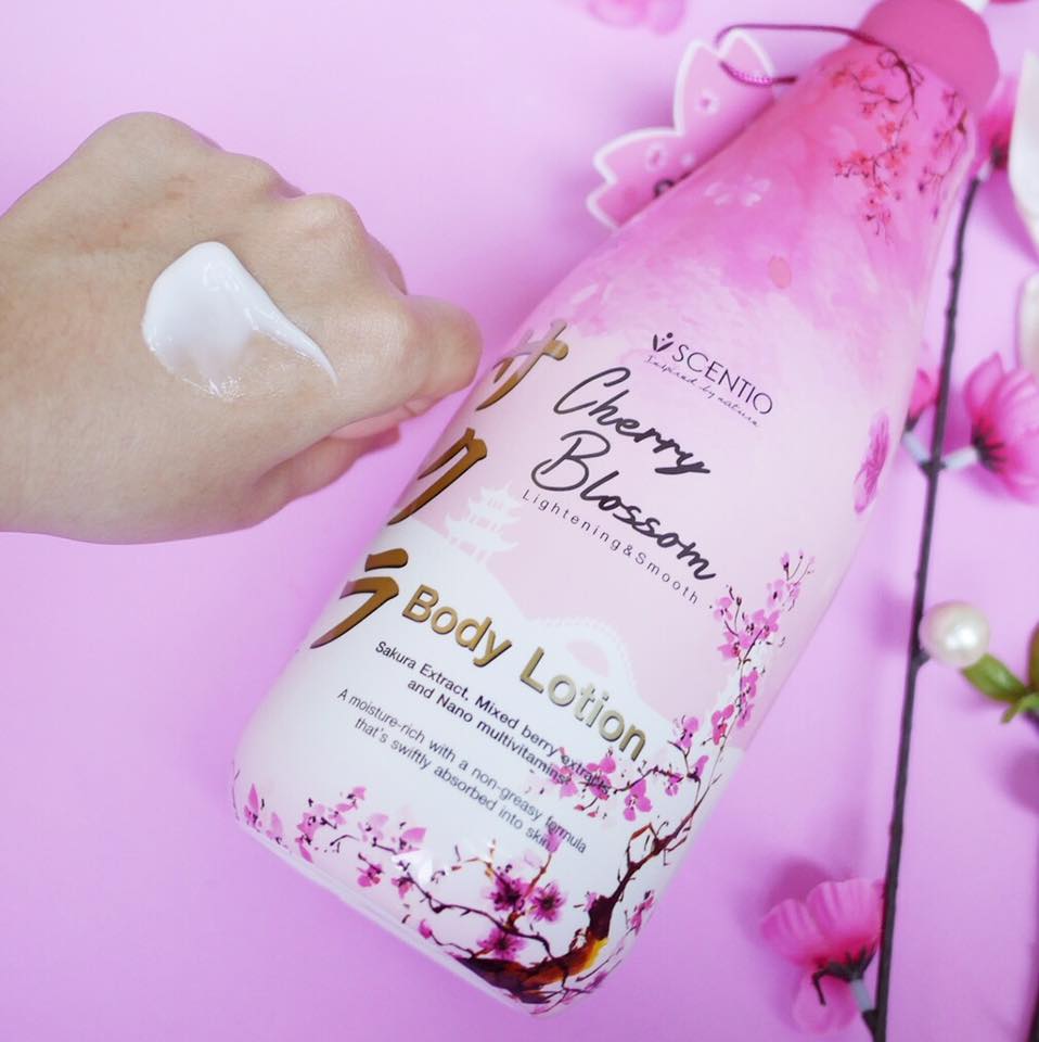 Kem Dưỡng Thể Dưỡng Ẩm Làm Sáng Và Mịn Da Scentio Cherry Blossom 700ml