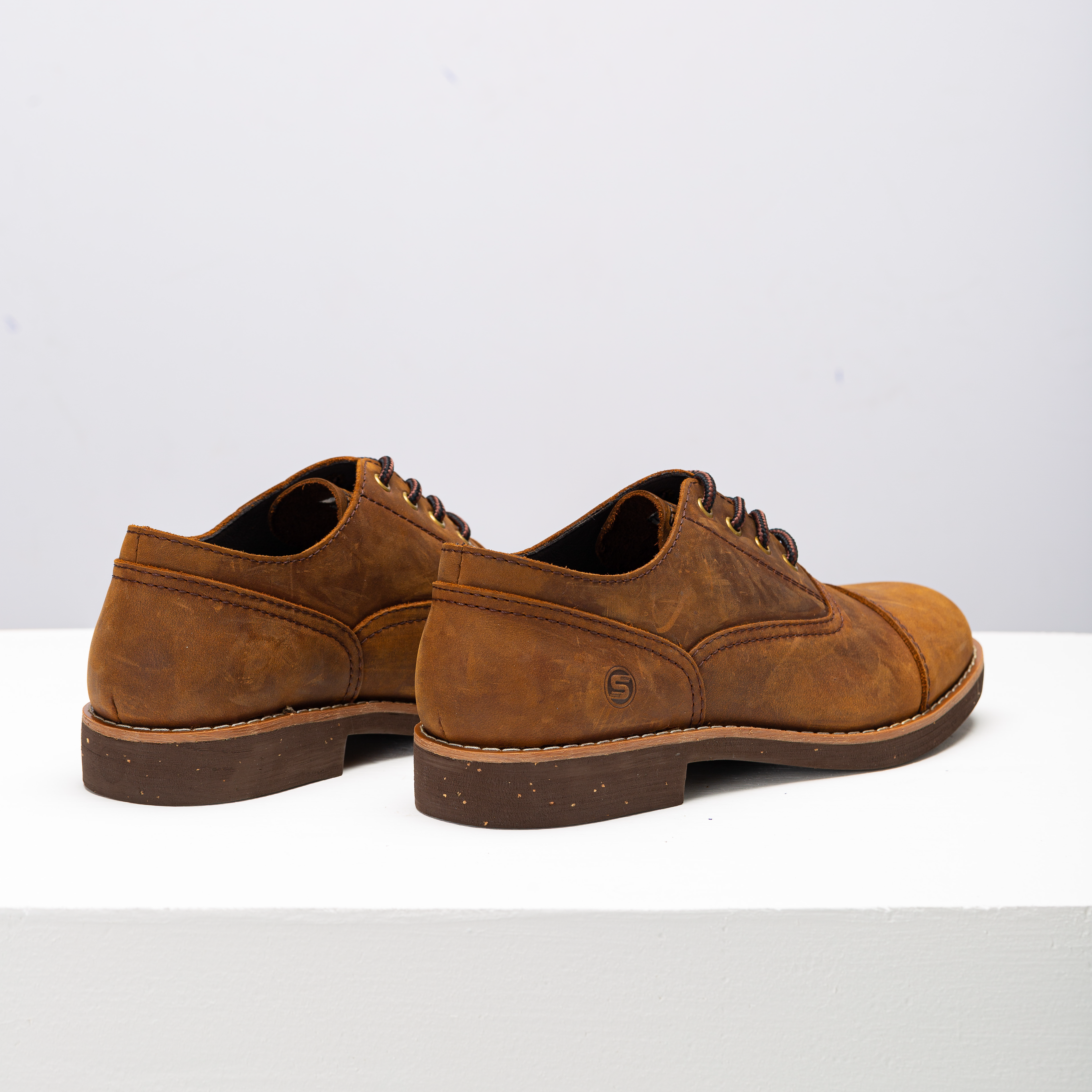 GIÀY DA NAM STEELER - OXFORD BROWN