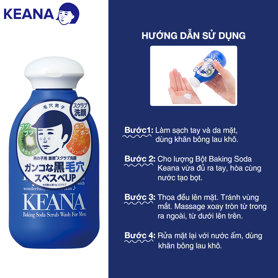 Bột Rửa Mặt Cho Nam Keana Baking Soda Scrub Wash For Men N 100g