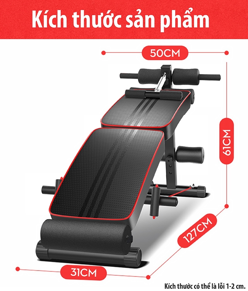 Ghế tập bụng cong có chốt gập SIT UP model 119 mới BG (hàng nhập khẩu)