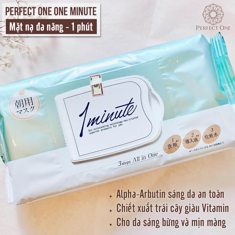 Mặt Nạ Dưỡng Da Nhật Bản - Perfect One One Minute 314 ml/32 Miếng Giúp Làm Sạch, Dưỡng Ẩm Và Cung Cấp Dưỡng Chất, Bổ Sung Collagen Giúp Cho Làn Da Trở Nên Tươi Trẻ Hơn