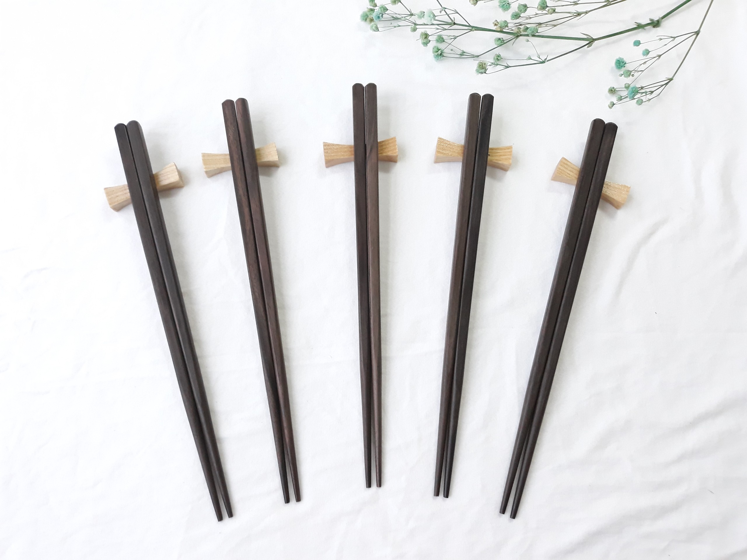 Đũa gỗ Mun vuông tròn 23cm - Bộ 5 đôi