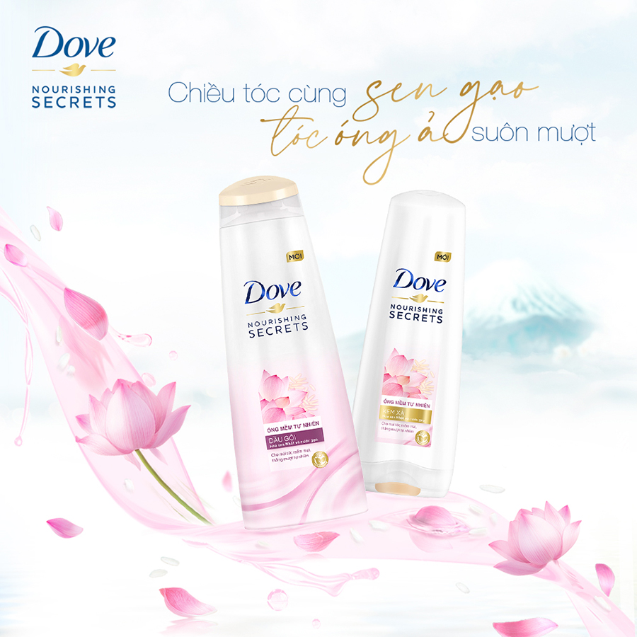 Dầu Xả Dove Óng Mềm Tự Nhiên 620g